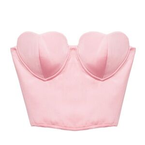 Pink Heart-Shaped Bustier Top